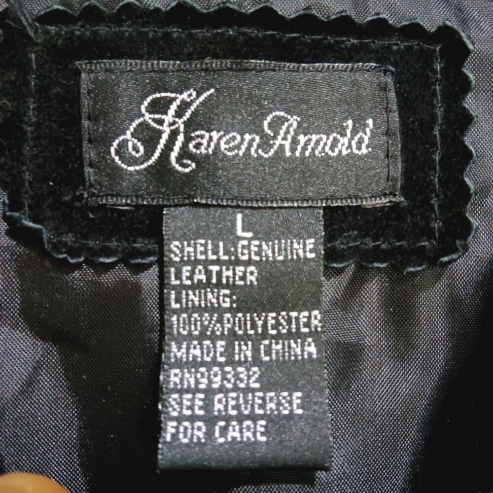 Karen Arnold Vintage Patchwork Retro Suede Jacket Size L - Picture 3 of 3